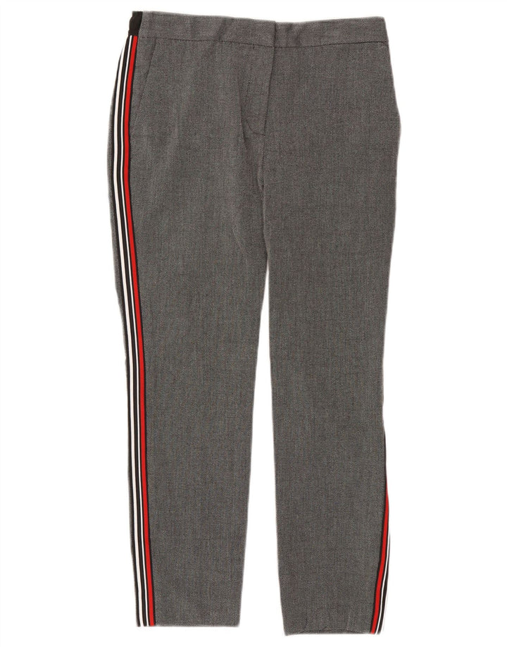 Calça feminina Zara cortada média W28 L25 poliéster cinza