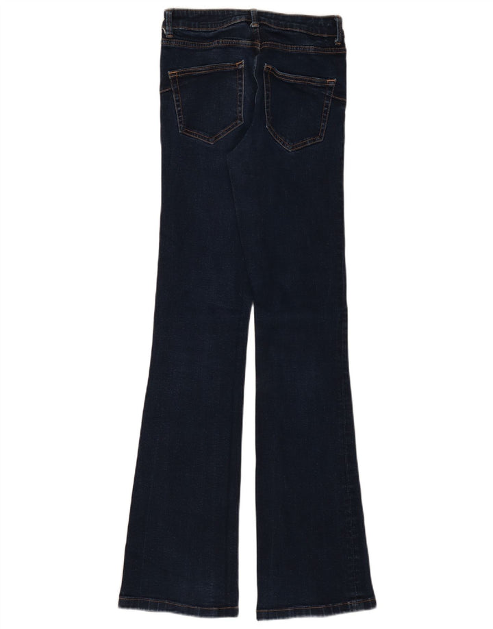 Zara Calça jeans feminina larga EU 34 2XS W24 L32 Azul marinho