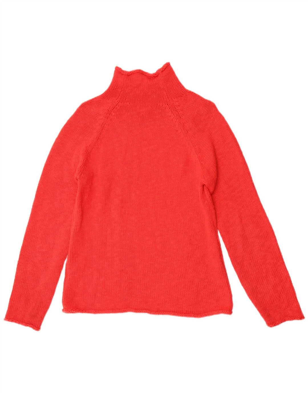 L.L.Bean Suéter feminino com gola tartaruga Reino Unido 12 algodão vermelho médio