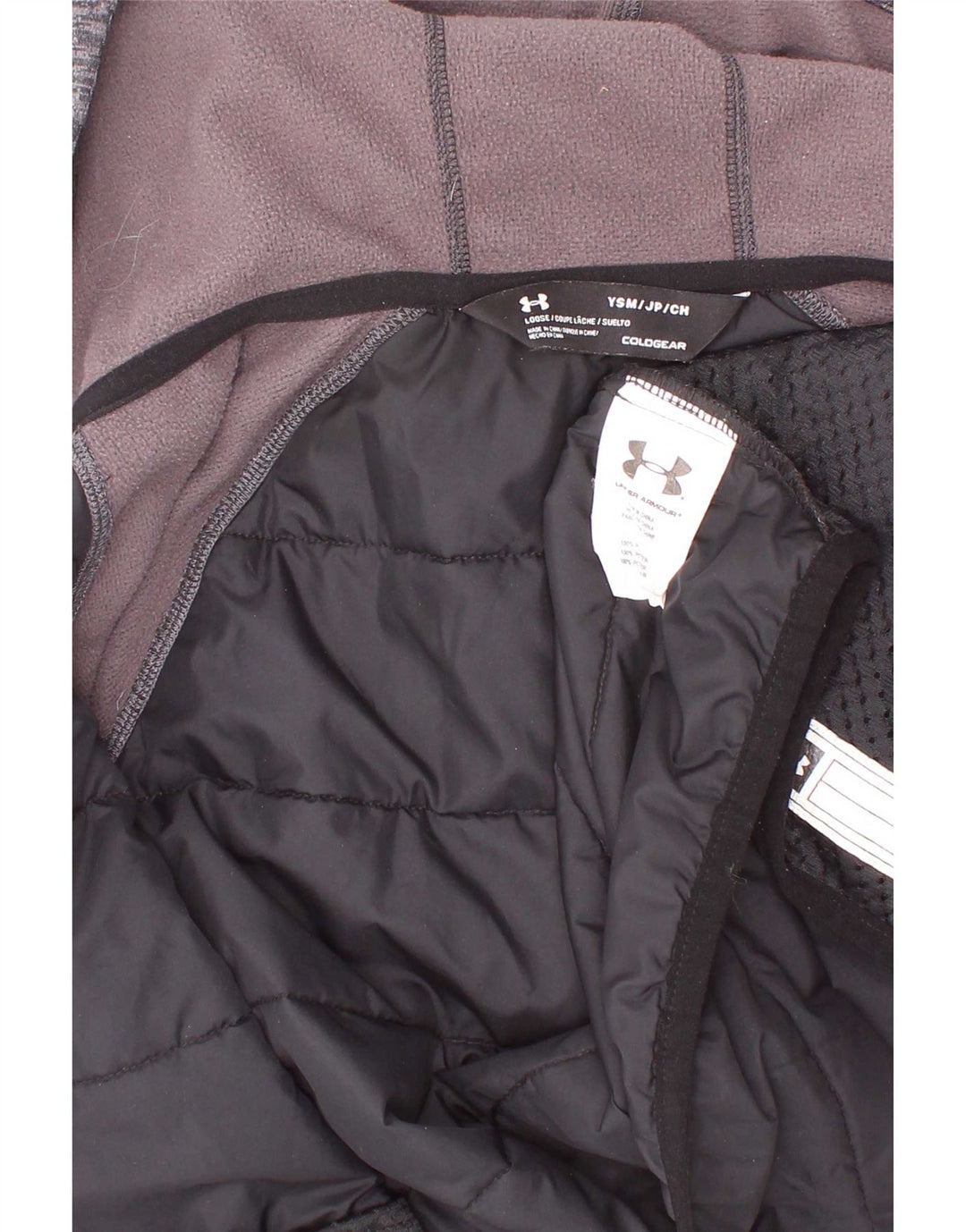 Jaqueta Under Armour Boys com capuz e moletom 7-8 anos pequeno preto