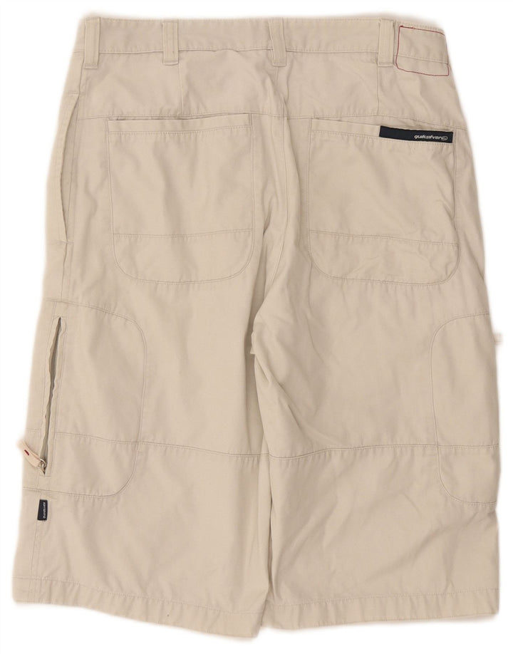 Quiksilver Mens Cargo Shorts W31 Algodão Bege Médio