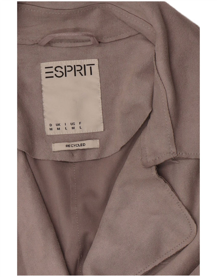 Trench Coat feminino de camurça sintética Esprit Reino Unido 14 poliéster cinza médio