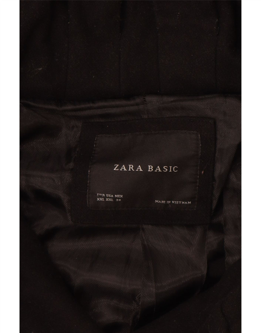 Sobretudo feminino Zara UK 20 2XL lã preta