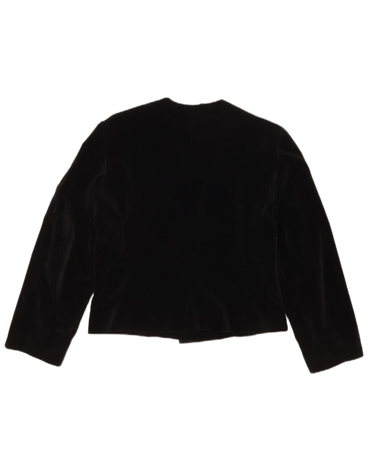 Jaqueta blazer feminina vintage com 3 botões IT 44 algodão preto médio