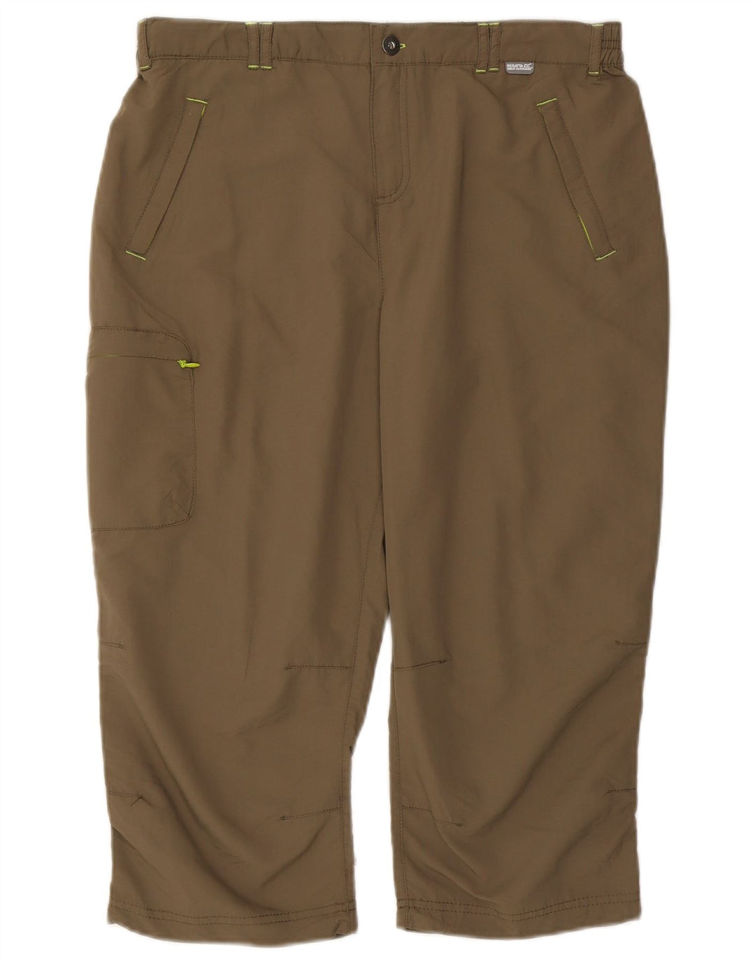 Calça Capri Feminina Regatta Reino Unido 14 Grande W32 L19 Poliéster Cáqui