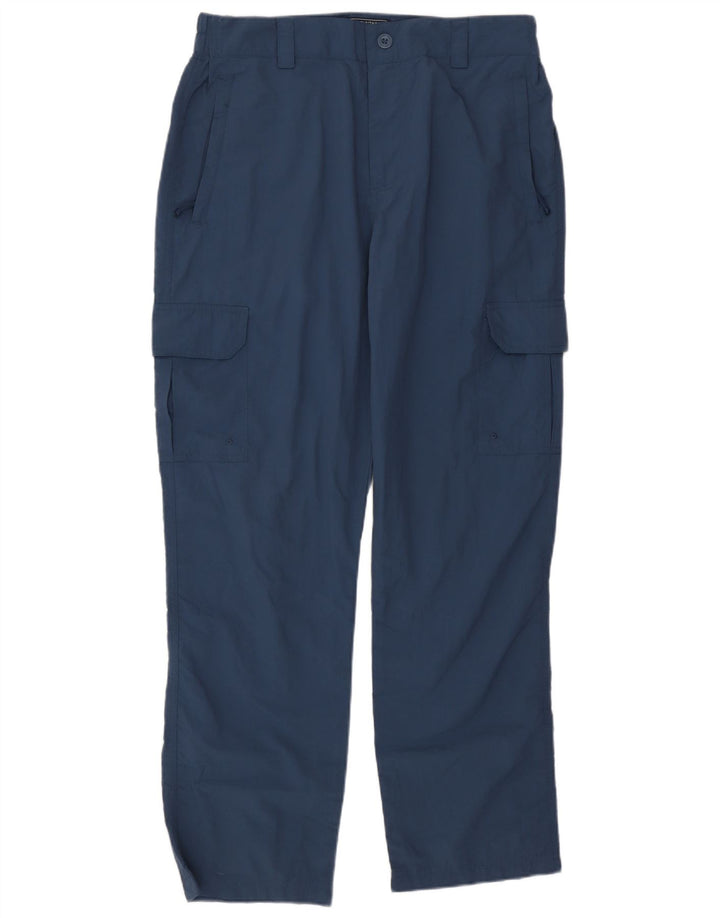 Calça cargo masculina reta Mountain Warehouse W34 L29 azul marinho nylon