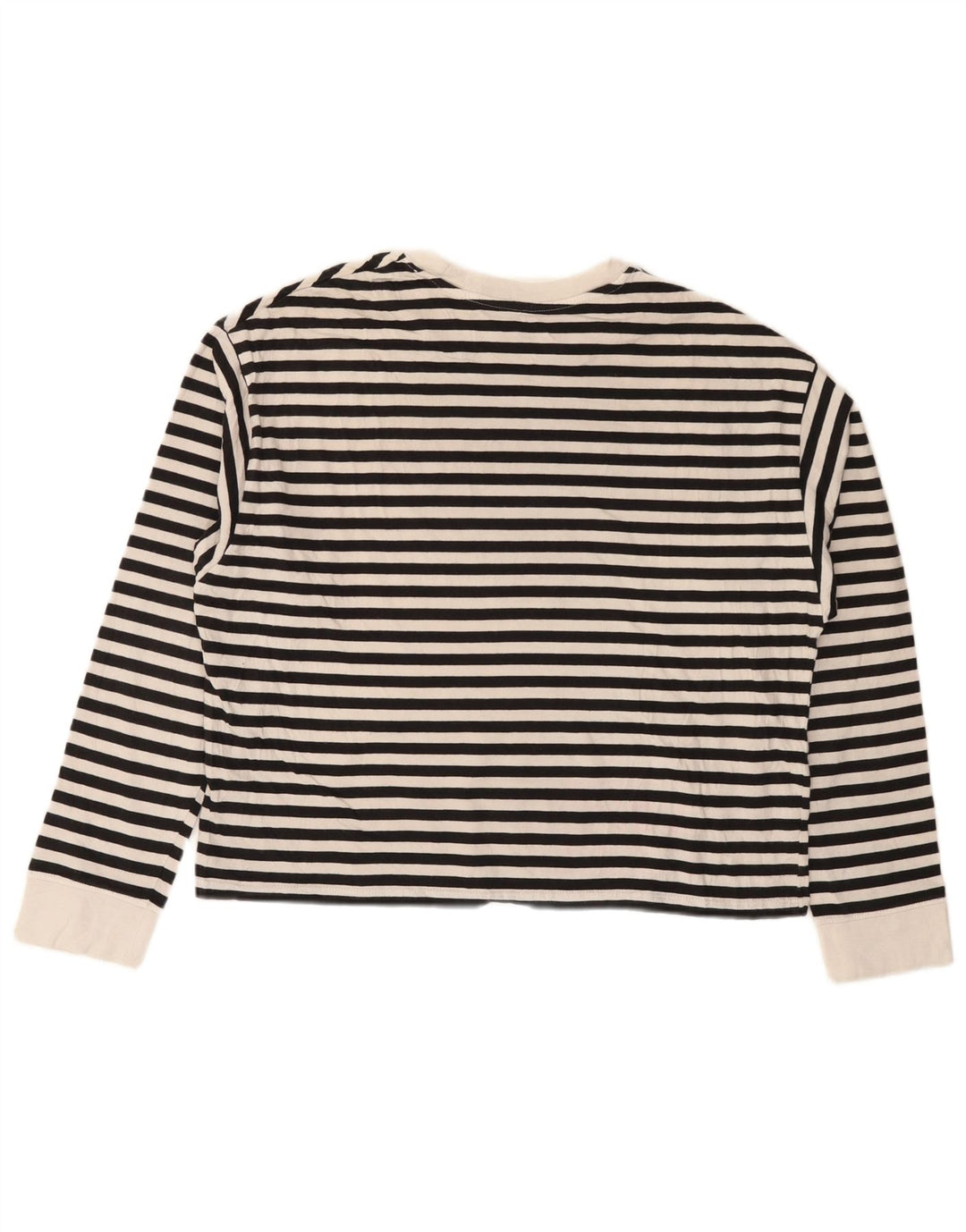 Top gráfico feminino LEVI'S manga comprida UK 14 listrado preto médio