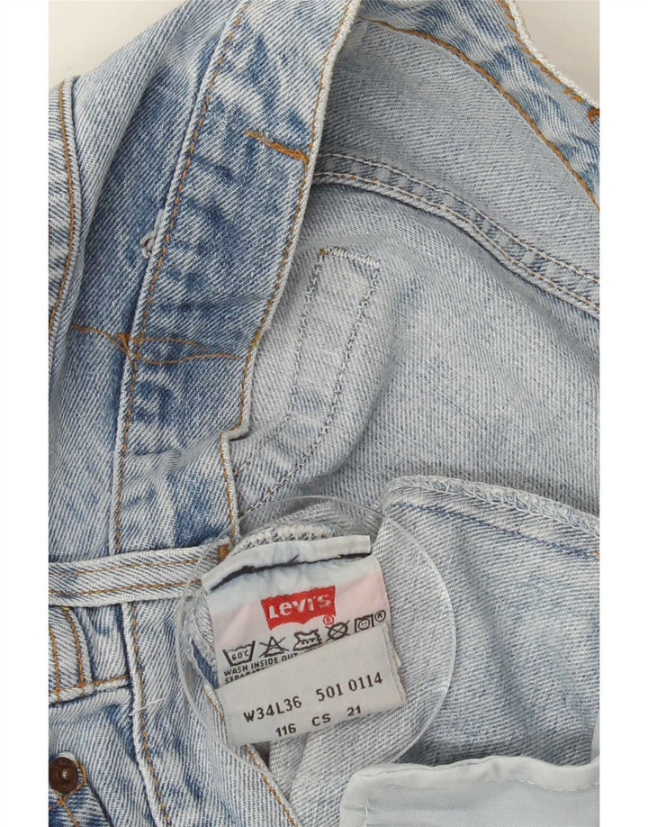 Jeans retos masculinos Levi's W34 L36 algodão azul
