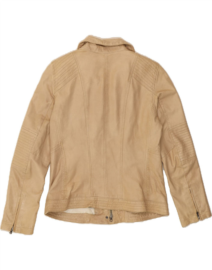 MILESTONE Womens Leather Jacket IT 48 XL Beige Leather Vintage Milestone and Second-Hand Milestone from Messina Hembry 