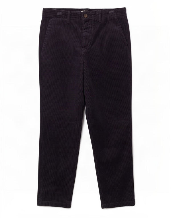 Calça masculina Zara Crop Tapered Corduroy EU 38 Pequeno W30 L25 Azul marinho