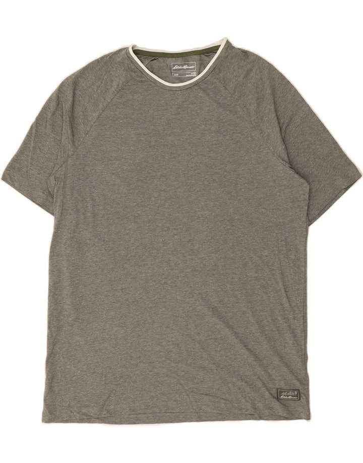 EDDIE BAUER Mens T-Shirt Top XL Grey Flecked Cotton Vintage Eddie Bauer and Second-Hand Eddie Bauer from Messina Hembry 