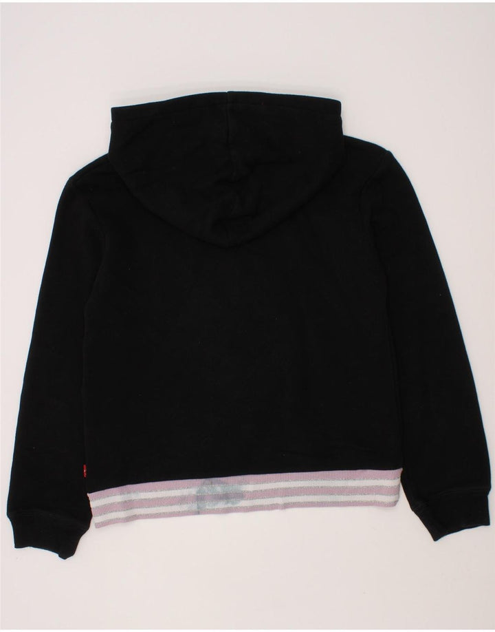 LEVI'S Girls Crop Graphic Hoodie Jumper 11-12 Years Black Cotton Vintage Levi's and Second-Hand Levi's from Messina Hembry 