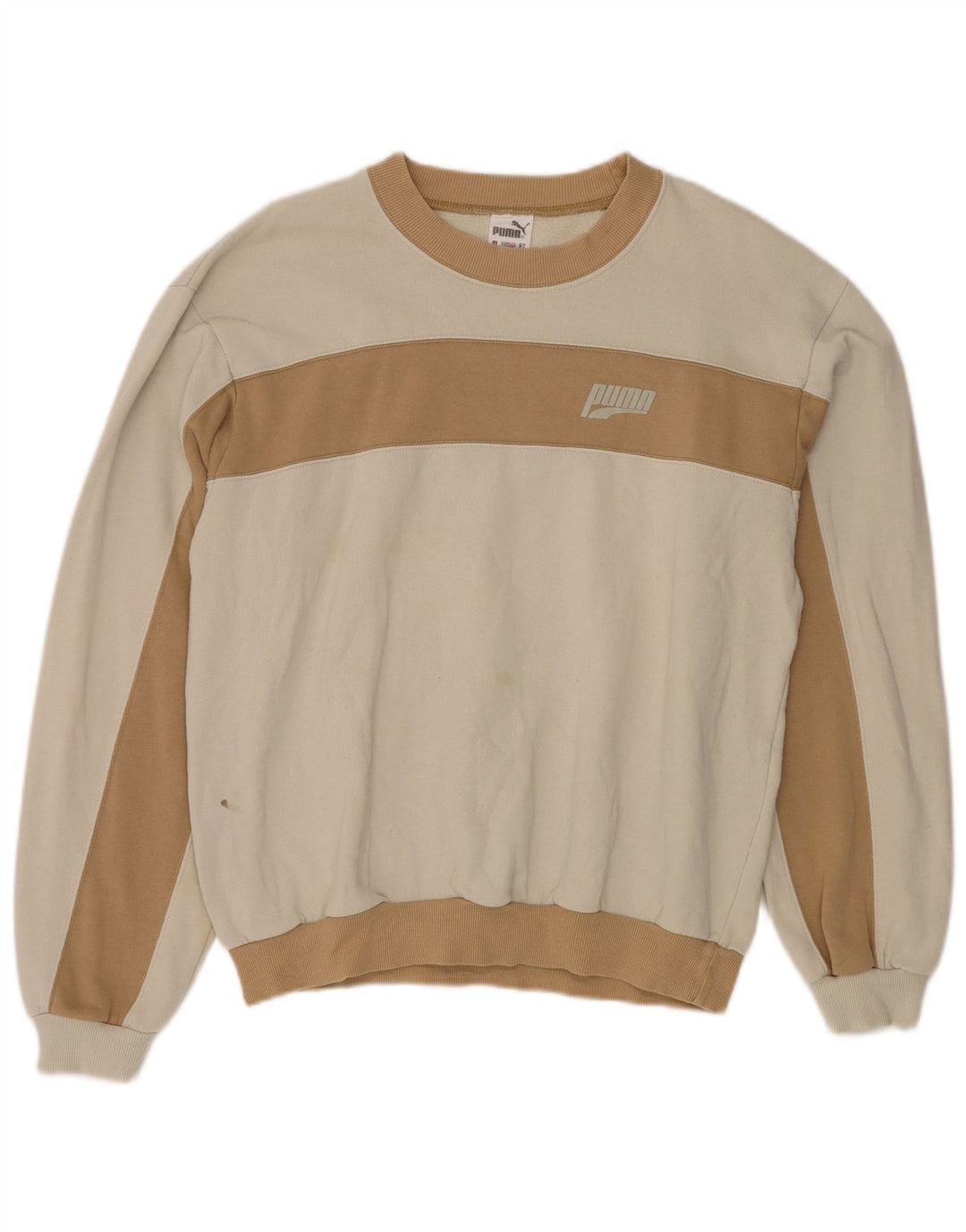 PUMA moletom masculino jumper grande algodão colorblock branco