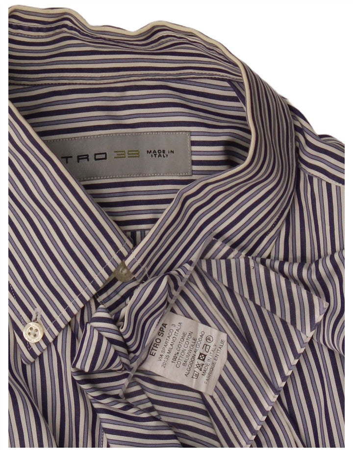 Camisa masculina Etro pequena listra azul