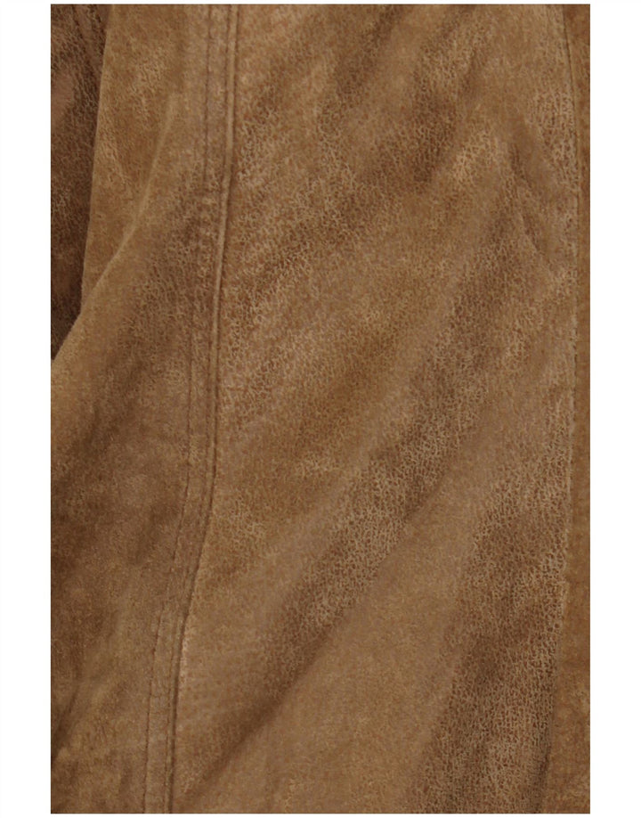 Jaqueta masculina Shearling MONTGOMERY Reino Unido 44 2XL couro marrom