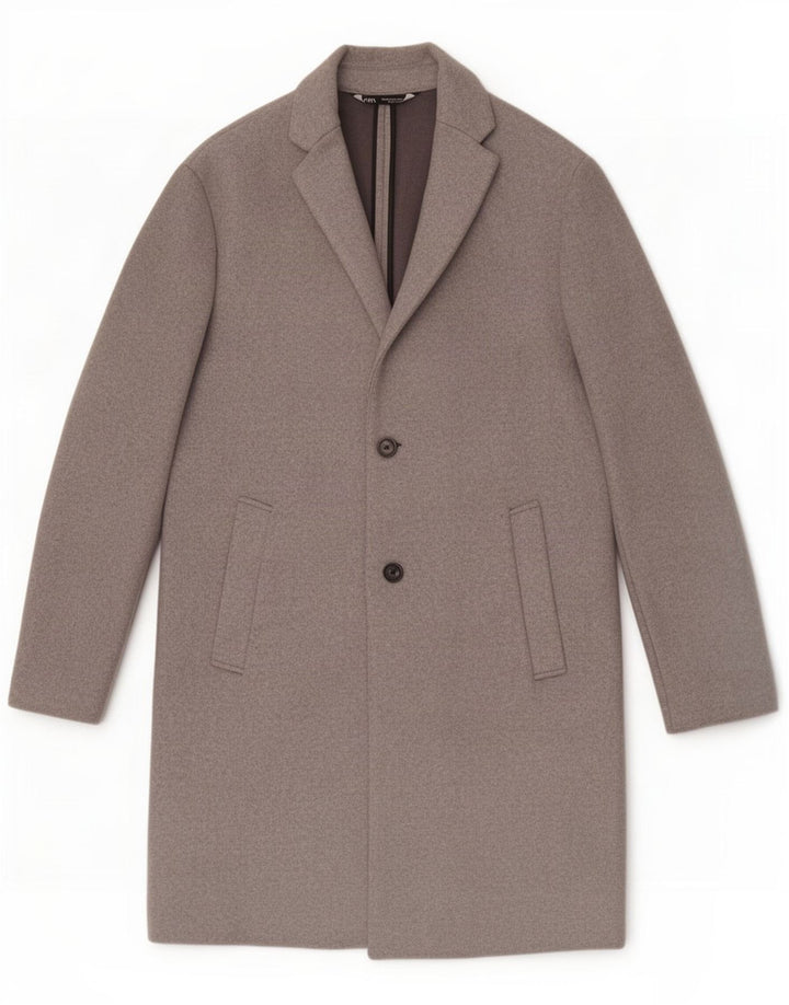 Sobretudo masculino Zara UK 14 cinza médio