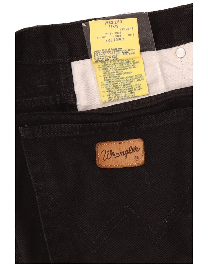 WRANGLER Masculino Texas Straight Jeans W32 L30 Algodão Preto