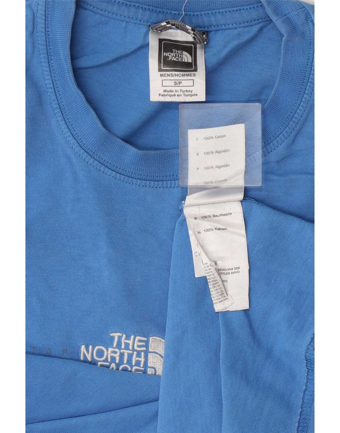 The North Face Camiseta Masculina Top Pequeno Algodão Azul