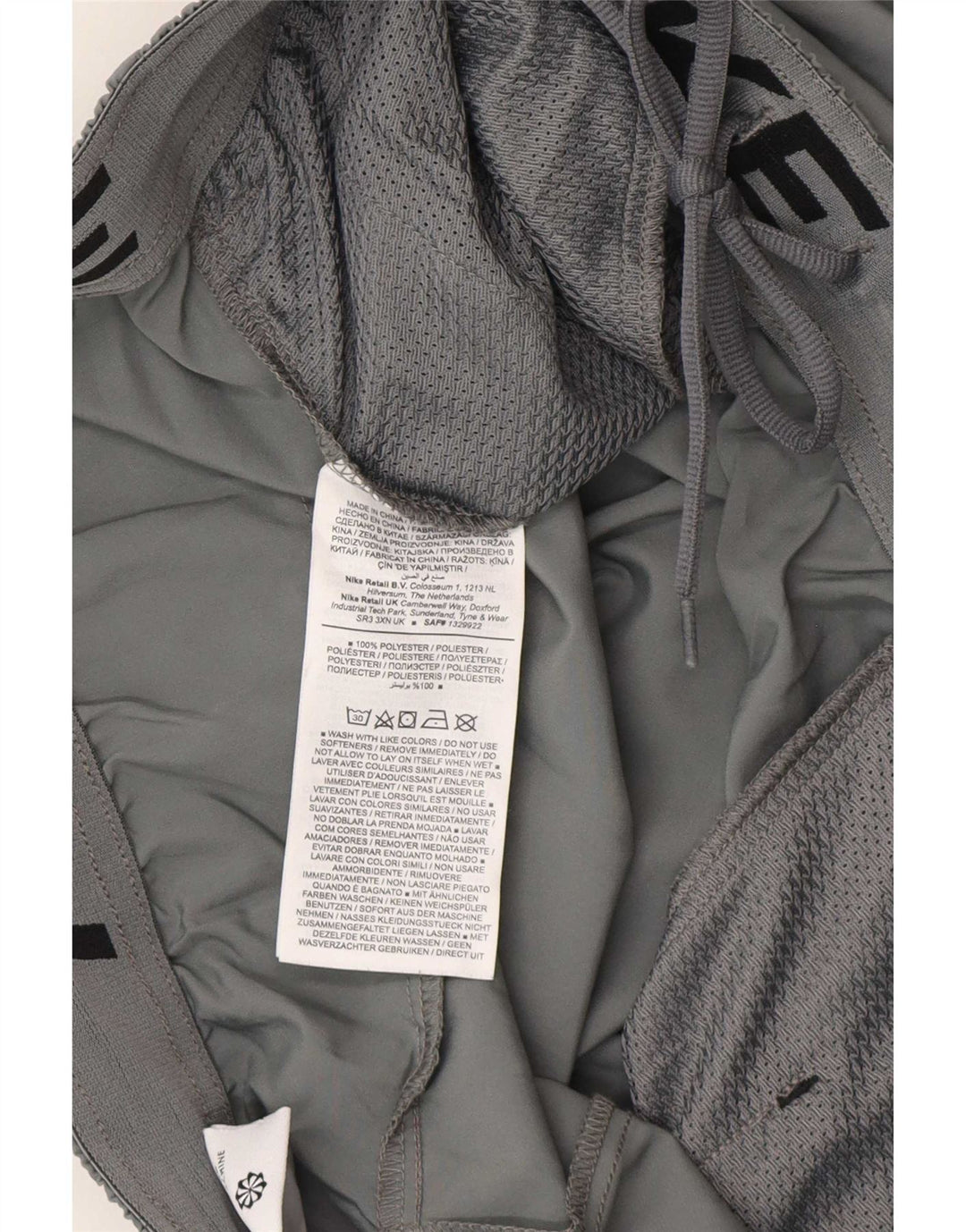 Shorts esportivos masculinos Nike Dri Fit grande poliéster cinza