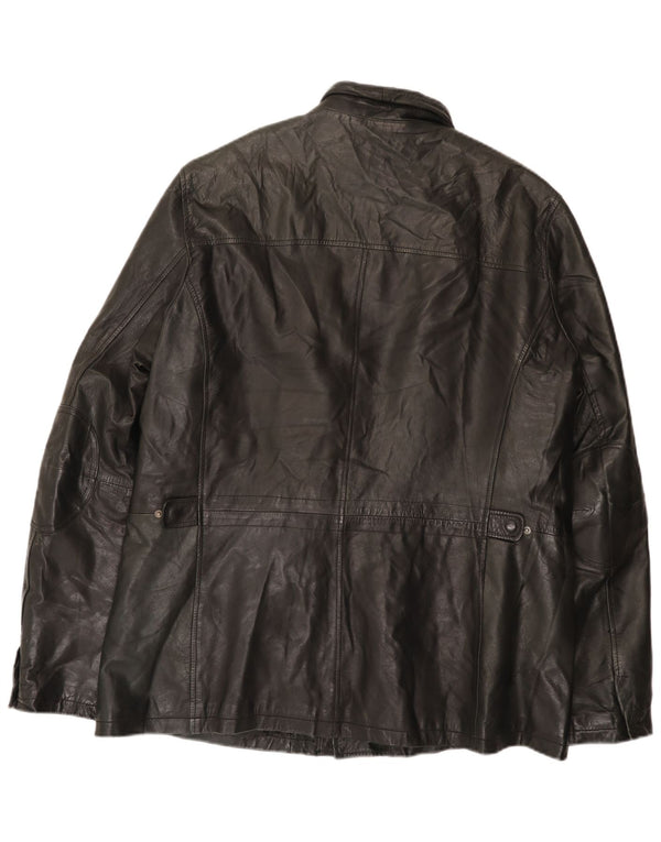 Jaqueta de couro masculina vintage UK 42 XL preta