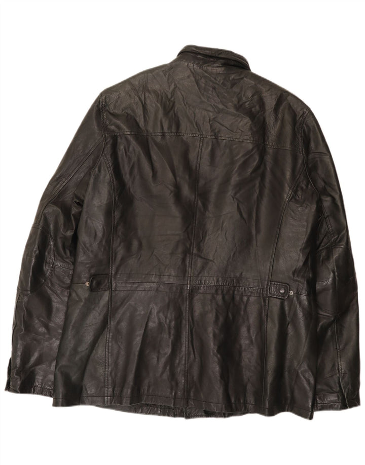 Jaqueta de couro masculina vintage UK 42 XL preta