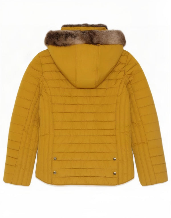 Jaqueta acolchoada com capuz feminina Joules UK 18 XL amarelo poliéster