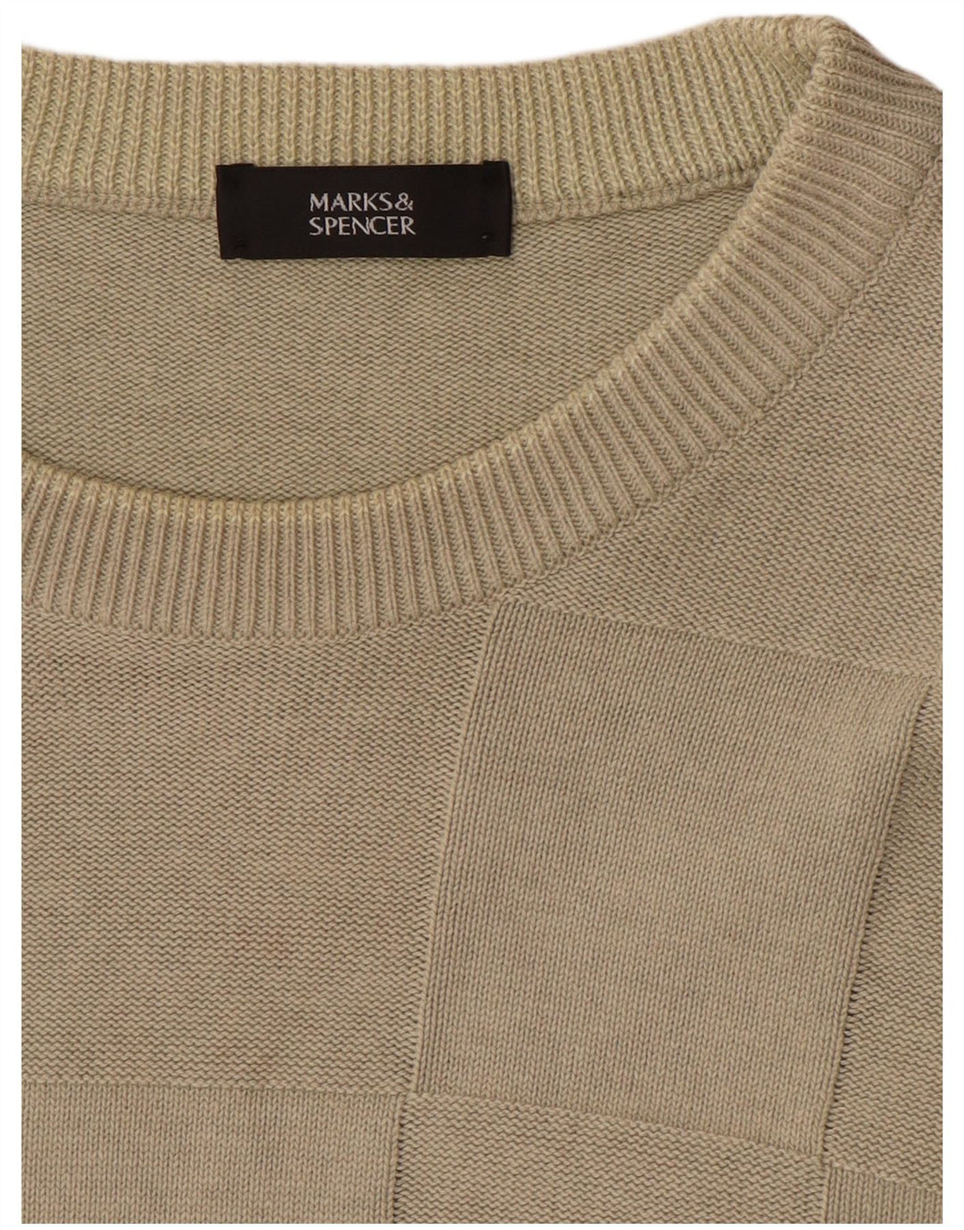 Suéter masculino Marks & Spencer com gola redonda, grande bege