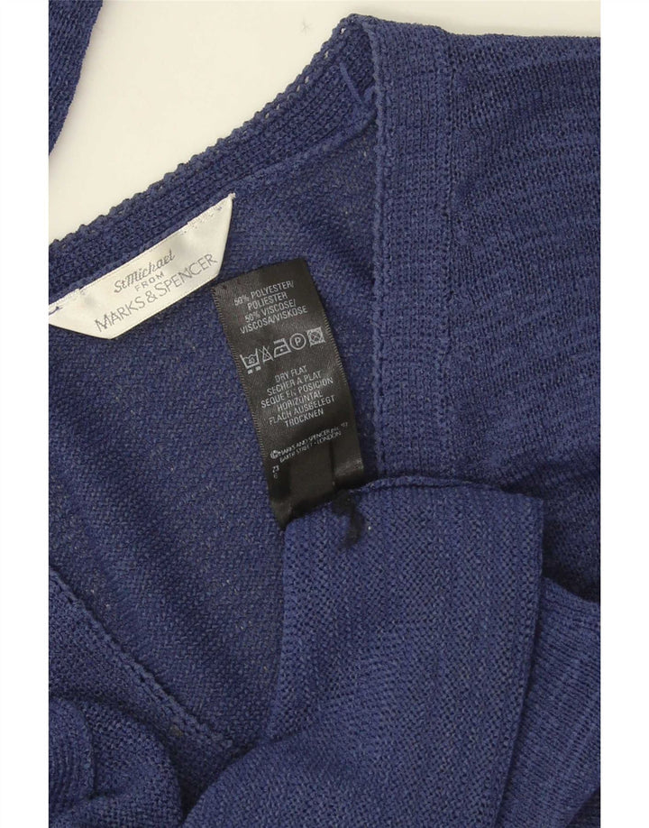 Suéter cardigã feminino Marks & Spencer Reino Unido 14 grande azul marinho