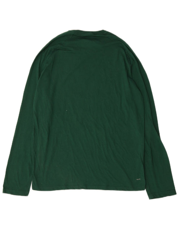 Adidas Mens Climalite Graphic Top Manga Longa Grande Algodão Verde