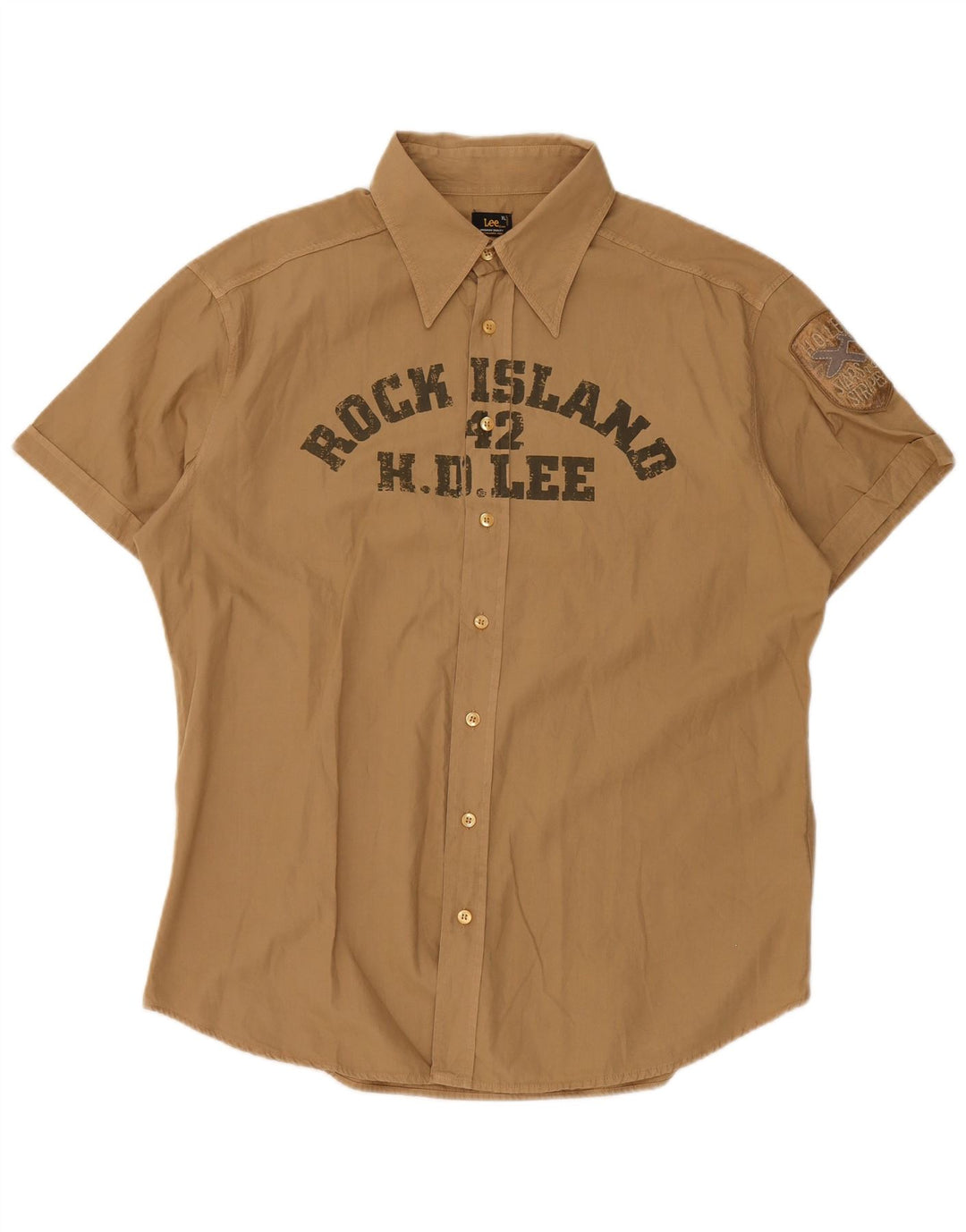 Lee Camisa masculina gráfica de manga curta XL algodão bege