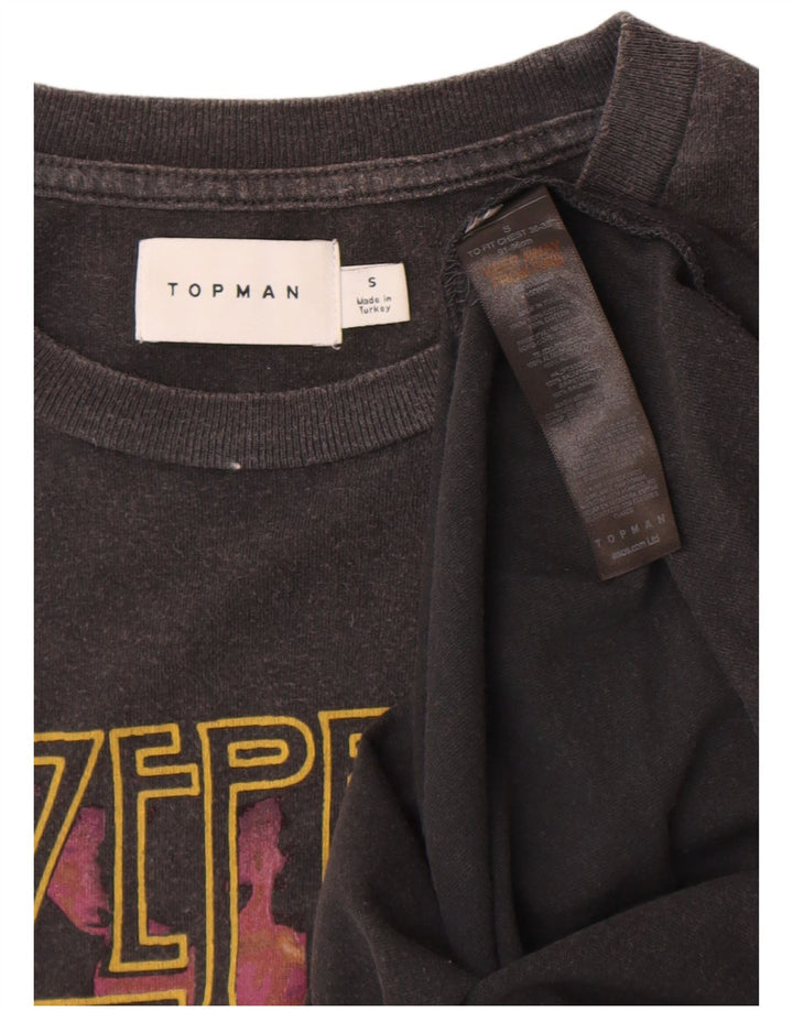 Camiseta gráfica masculina Topman Top pequeno algodão cinza