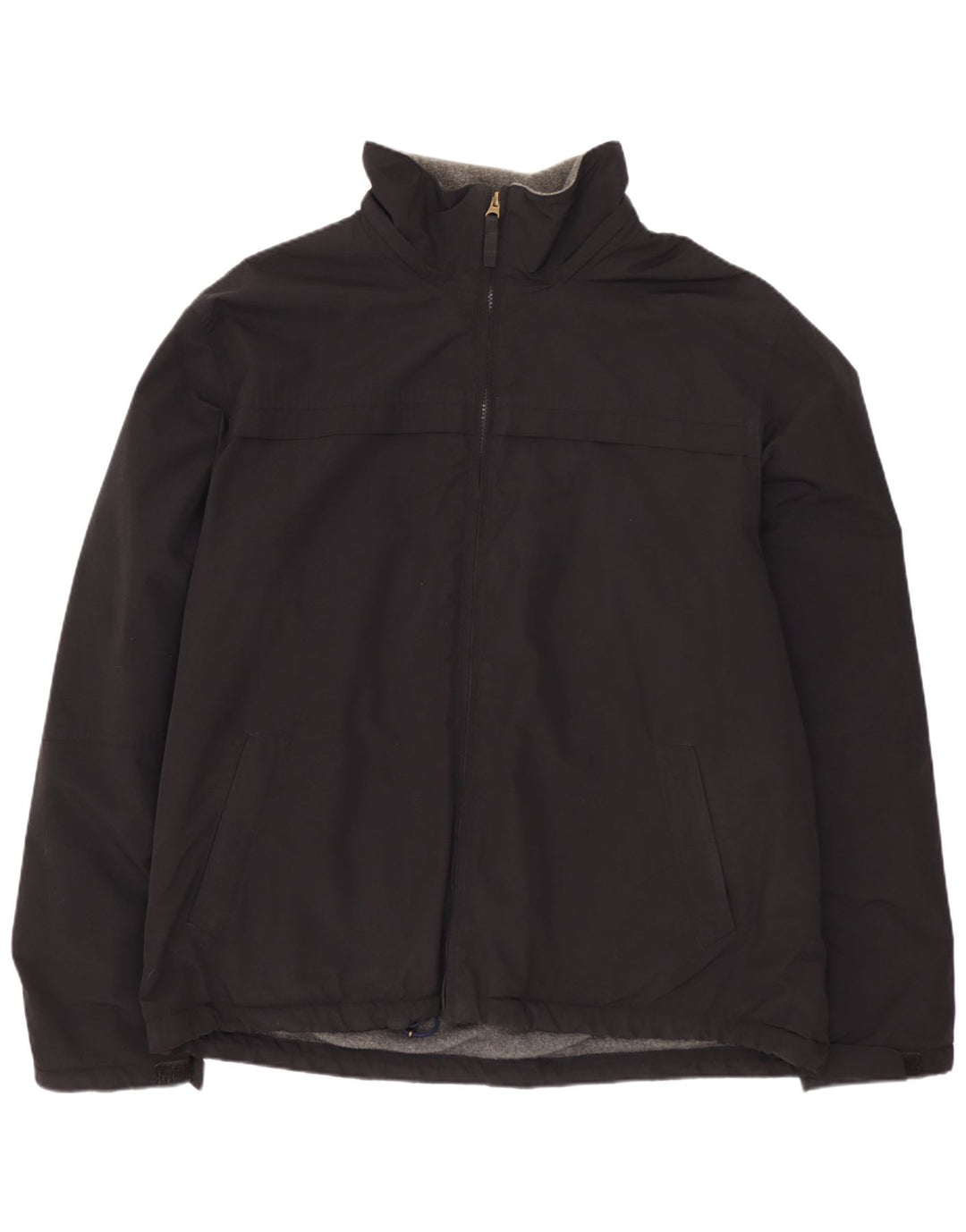 Jaqueta corta-vento masculina LANDS END UK 40 grande nylon preto