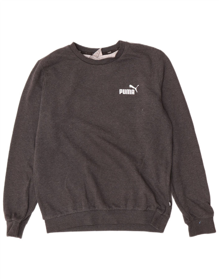 Puma Mens Moletom Jumper Médio Algodão Cinza