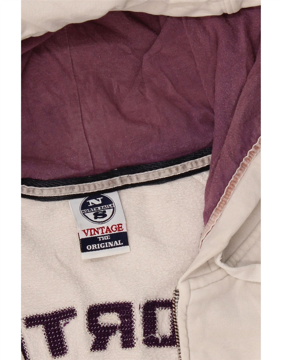 NORTH SAILS Womens Zip Hoodie Sweater UK 10 Small White Cotton Vintage North Sails and Second-Hand North Sails from Messina Hembry 