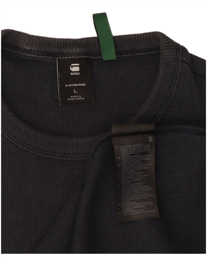 Camiseta masculina G-Star top grande algodão preto