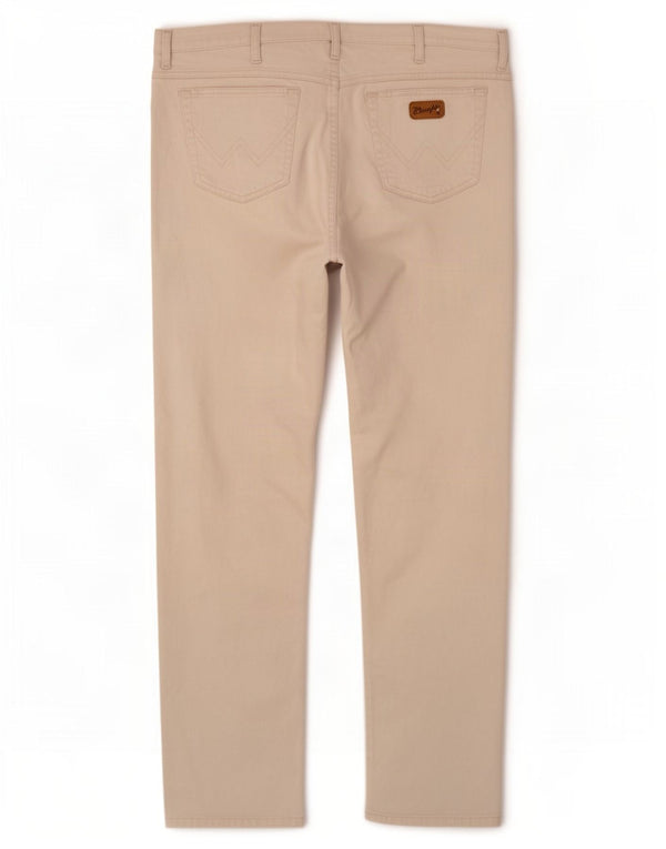 Calça Wrangler masculina Texas Straight Casual W40 L32 algodão branco