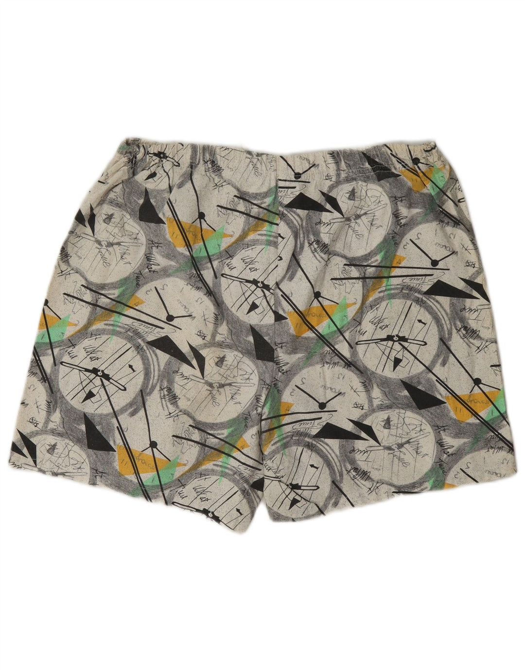 Shorts esportivos masculinos vintage grandes geométricos multicoloridos
