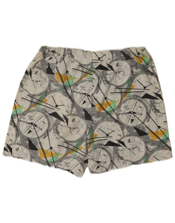 Shorts esportivos masculinos vintage grandes geométricos multicoloridos