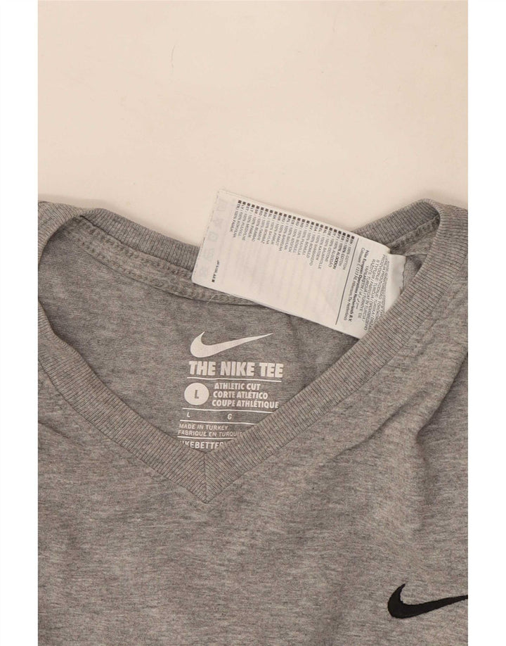 Camiseta masculina Nike Athletic Cut Top grande algodão manchado cinza