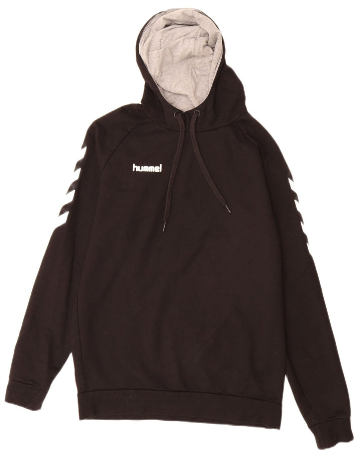 Hummel moletom com capuz masculino gráfico médio algodão preto