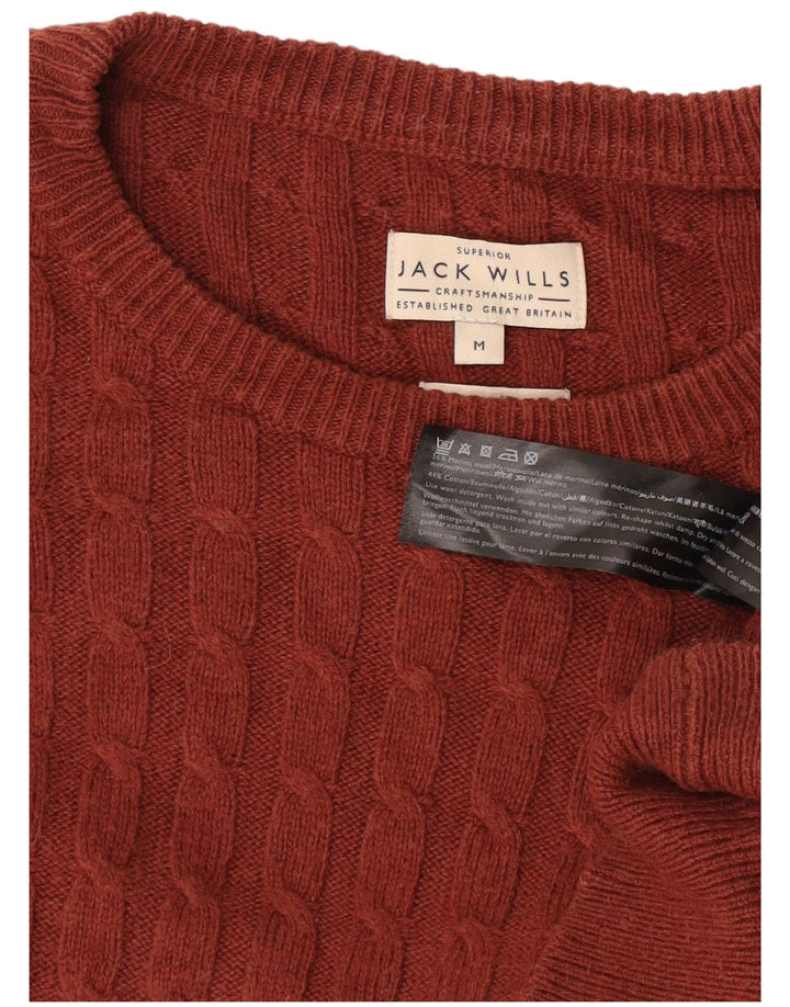 Suéter masculino Jack Wills com gola redonda de lã marrom médio