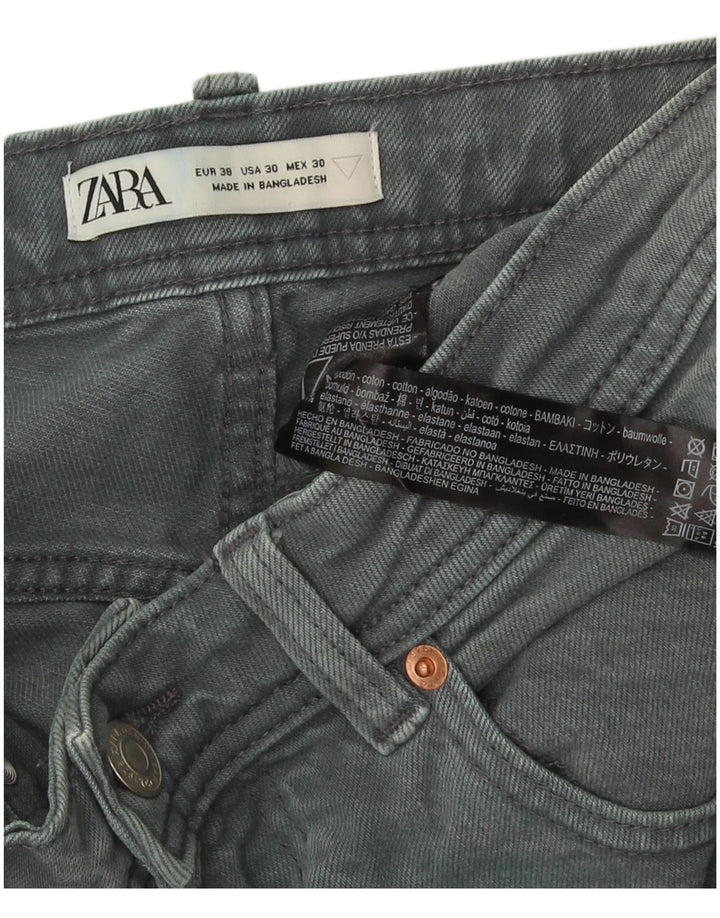 Zara Mens Denim Shorts EU 38 Pequeno W30 Azul Algodão