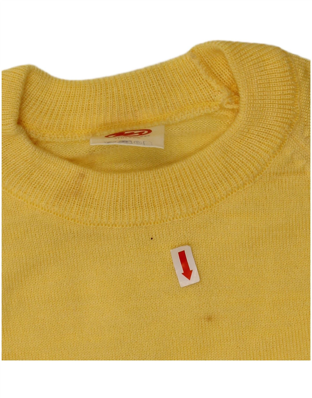 Suéter feminino VINTAGE com gola redonda Reino Unido 16 grande amarelo