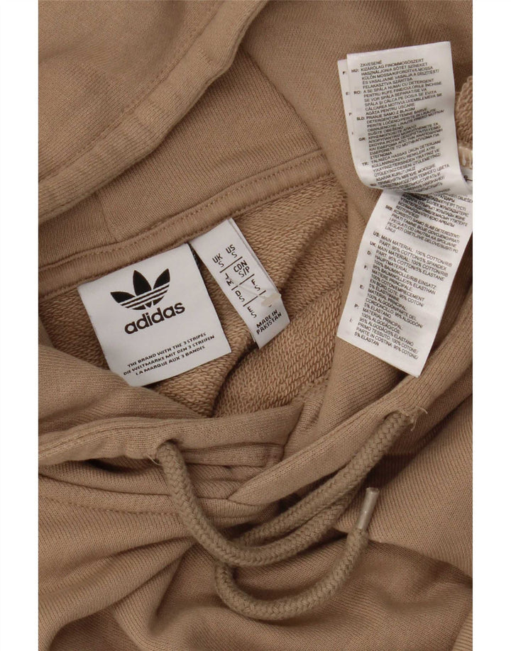 Adidas Mens Hoodie Jumper Pequeno Algodão Marrom