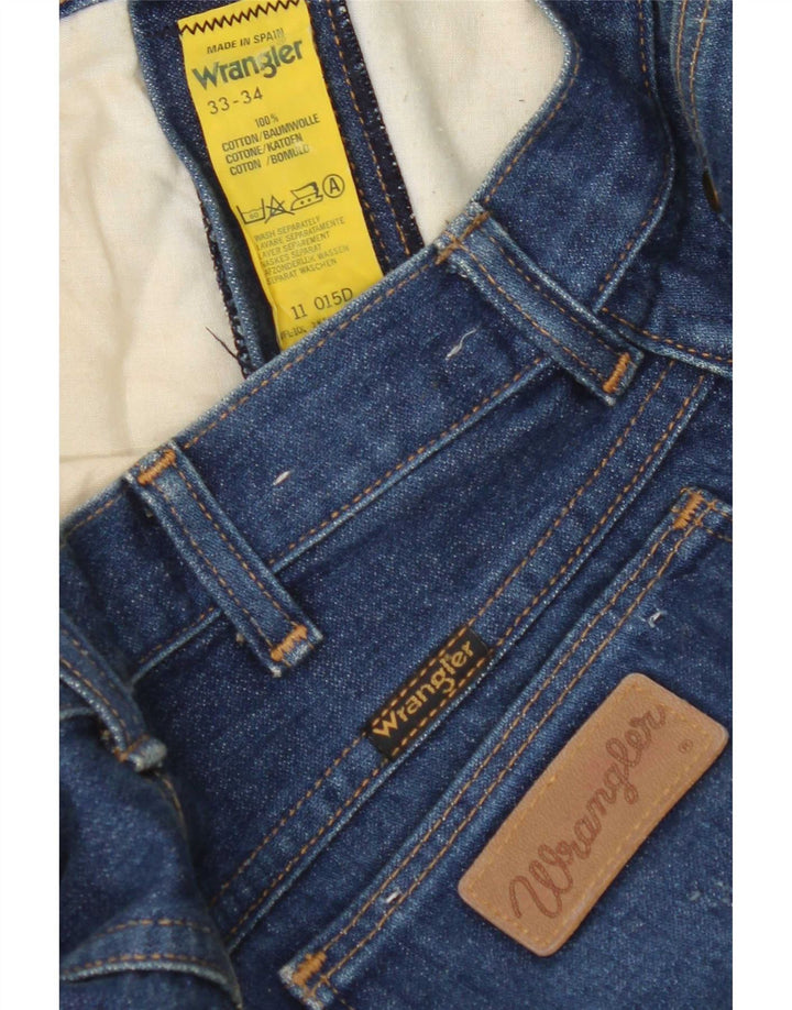 Wrangler Mens Jeans Slim W33 L32 Azul Algodão