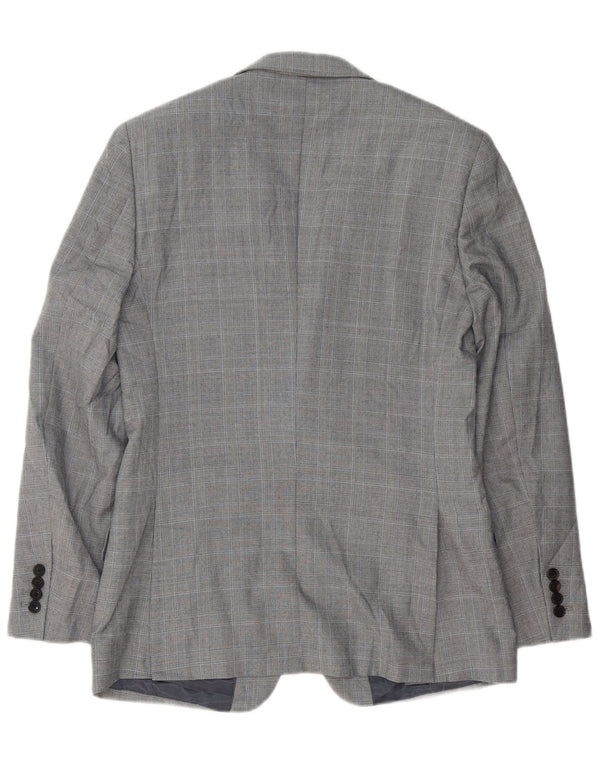 Jaqueta Blazer Masculina Reiss com 1 Botão Reino Unido 36 Pequena Xadrez Cinza