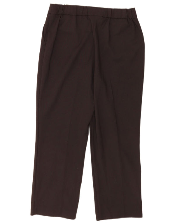 Calça feminina cortada reta Marks & Spencer Reino Unido 10 pequena W28 L23 preta