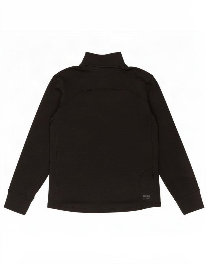 Puma Mens Zip Neck Pullover Treino Top Médio Poliéster Preto