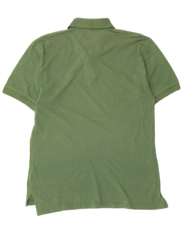Camisa polo masculina TOMMY HILFIGER pequena algodão verde