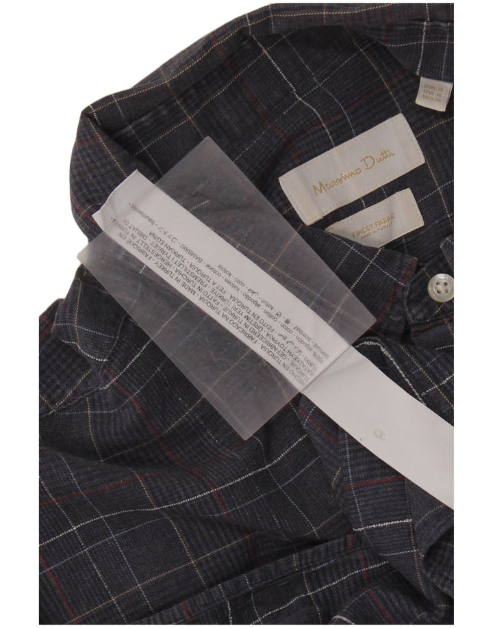 Camisa masculina MASSIMO DUTTI XL azul marinho algodão houndstooth